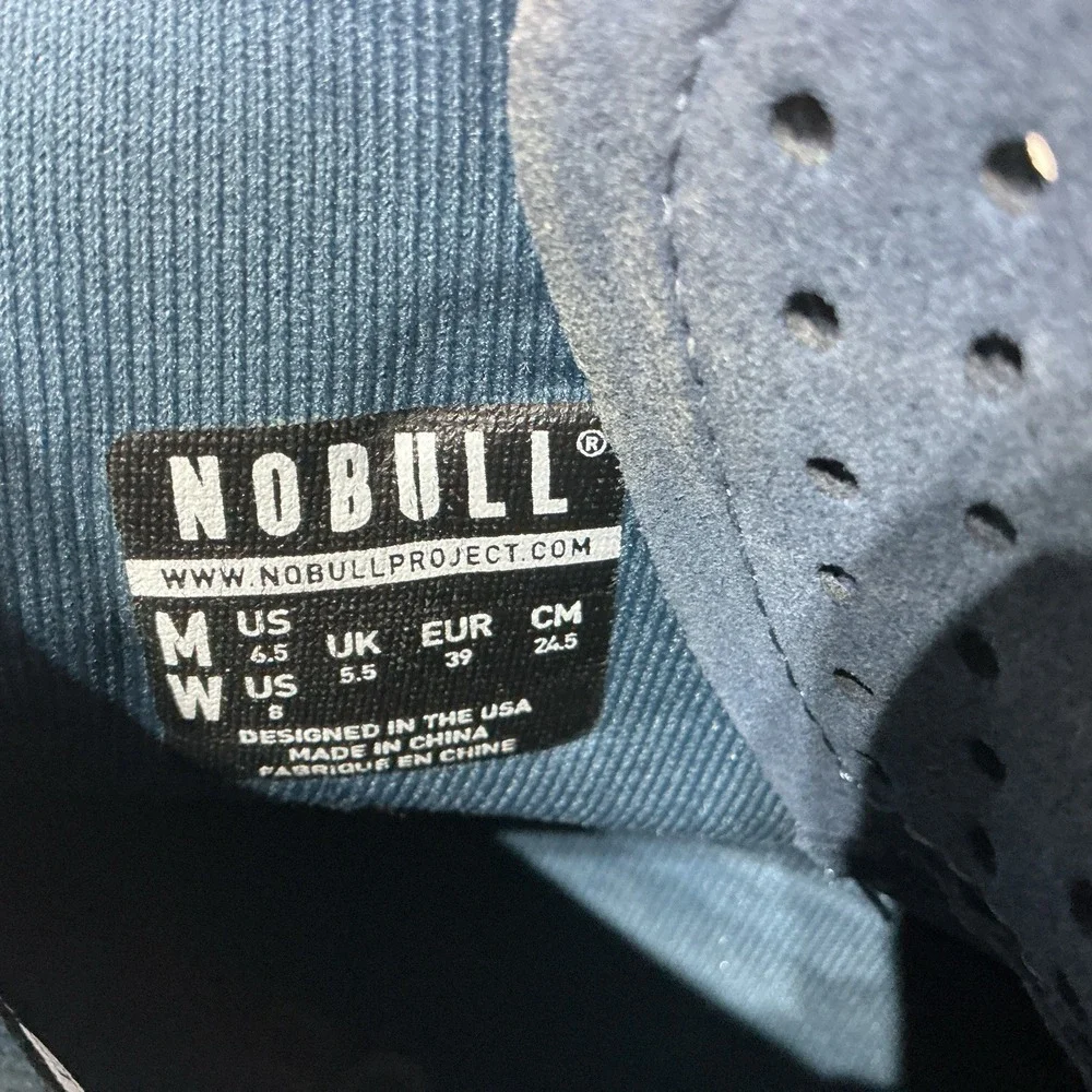 NOBULL High Top Trainer Shoes Mens Size 6.5 Womens 8 Navy Blue Gum Athletic